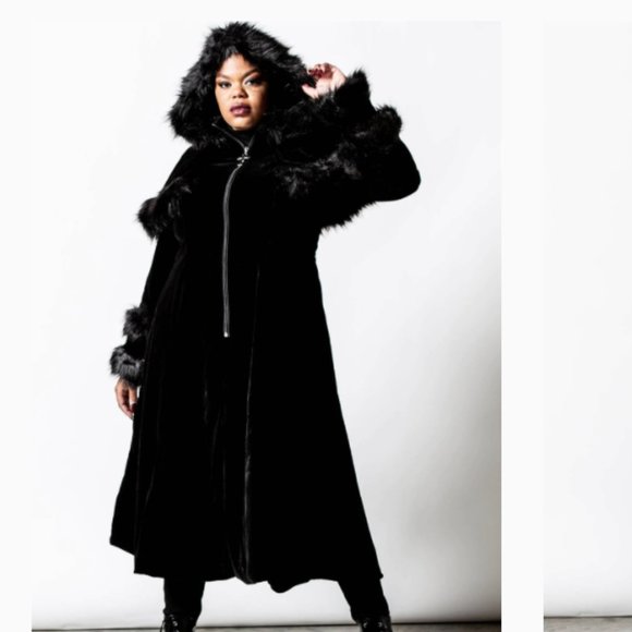 Killstar Jackets & Blazers - RAVENS CAPED COAT KILLSTAR 4XL UK/ 2XL US